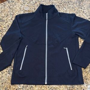 Men's Classic Black Track Jacket with Gray Accents